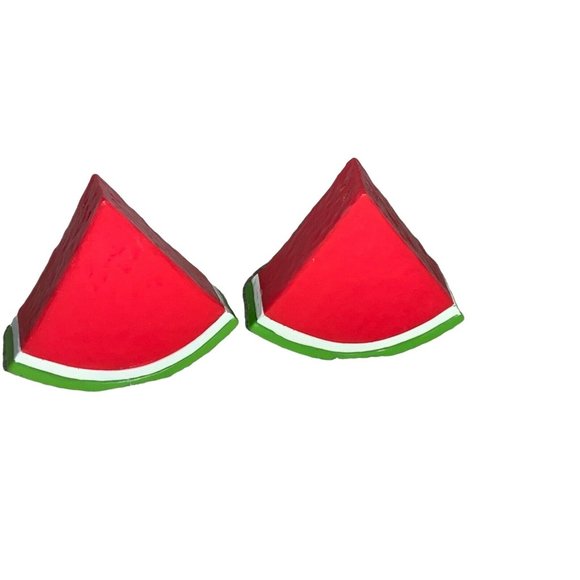 WATERMELON WEDGE SALT & PEPPER Shaker SET - BRIGHT Colors PLASTIC - Picture 4 of 7